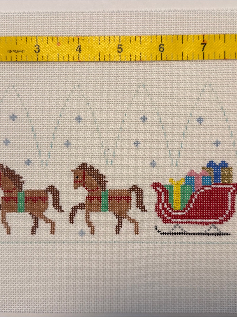 Festive Holiday Santa’s Sleigh Wrap Around Needlepoint Canvas NWT by CC Designs